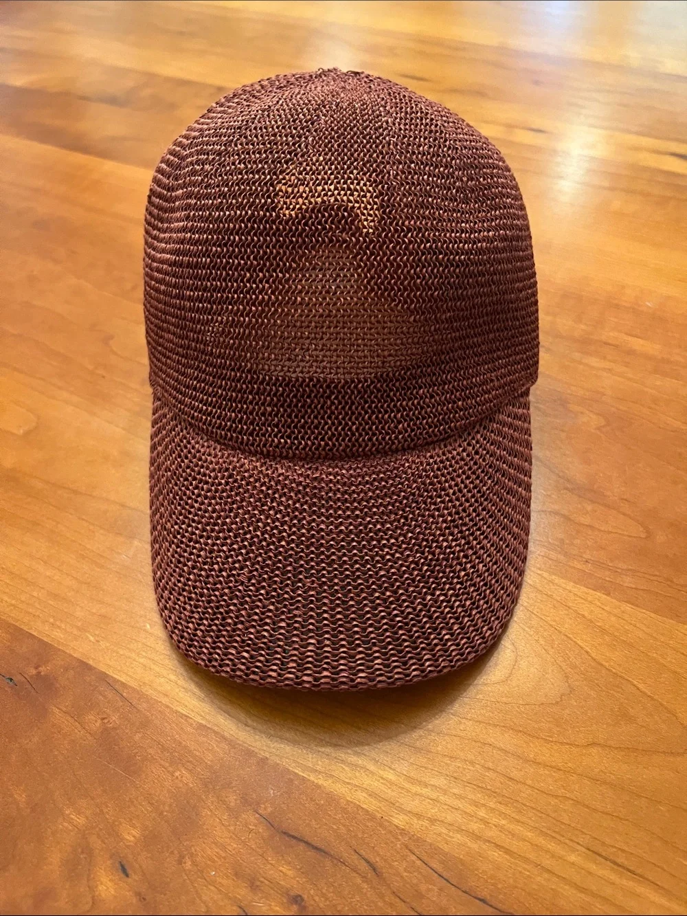 Anthropologie Wyeth By Todd Magill Paula Womens Raffia Baseball Cap in Wine